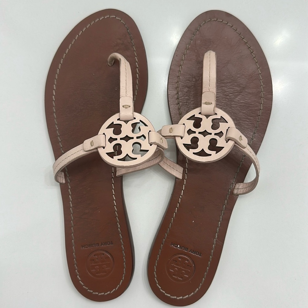 Tory Burch Mini Miller pink leather sandals - size 9. No box included.